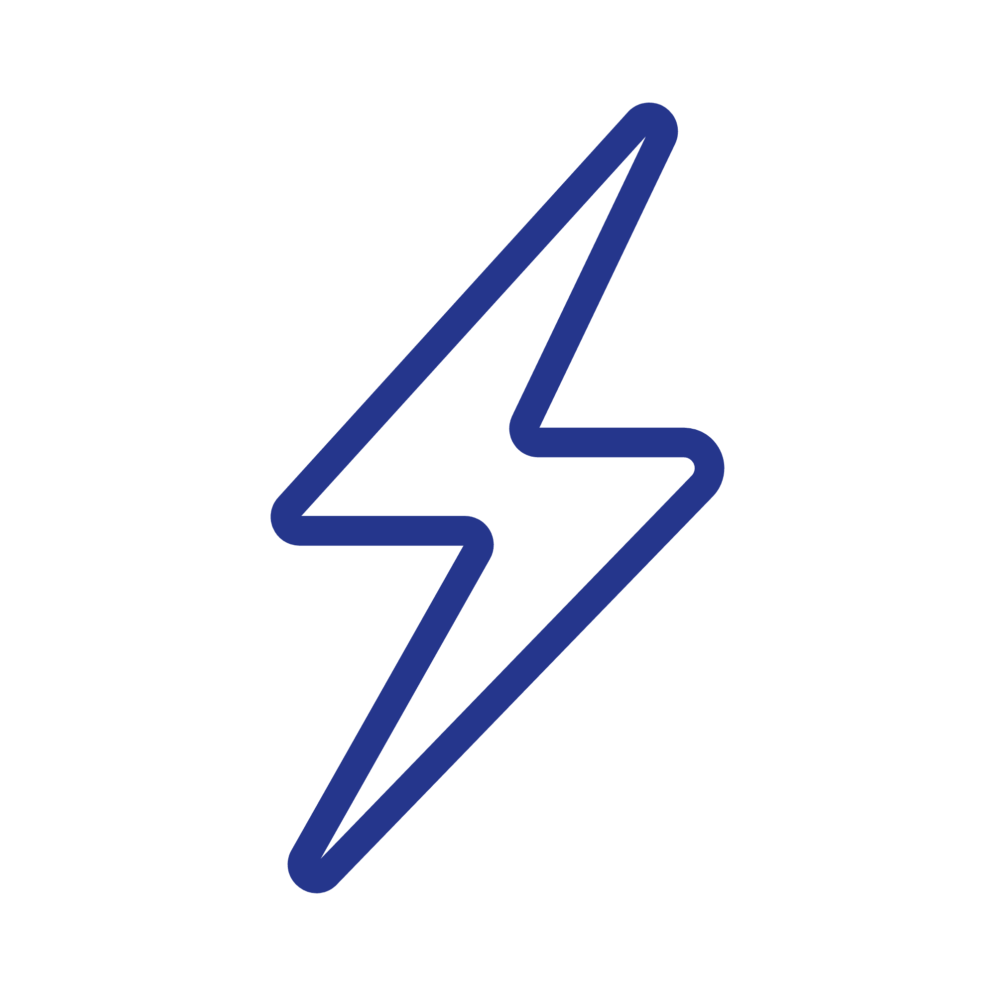 Een eenvoudig blauw bliksemschichtpictogram met afgeronde hoeken op een lichtgrijze achtergrond, perfect om NIS2-compliance of Richtlijn-updates weer te geven in je visuals.